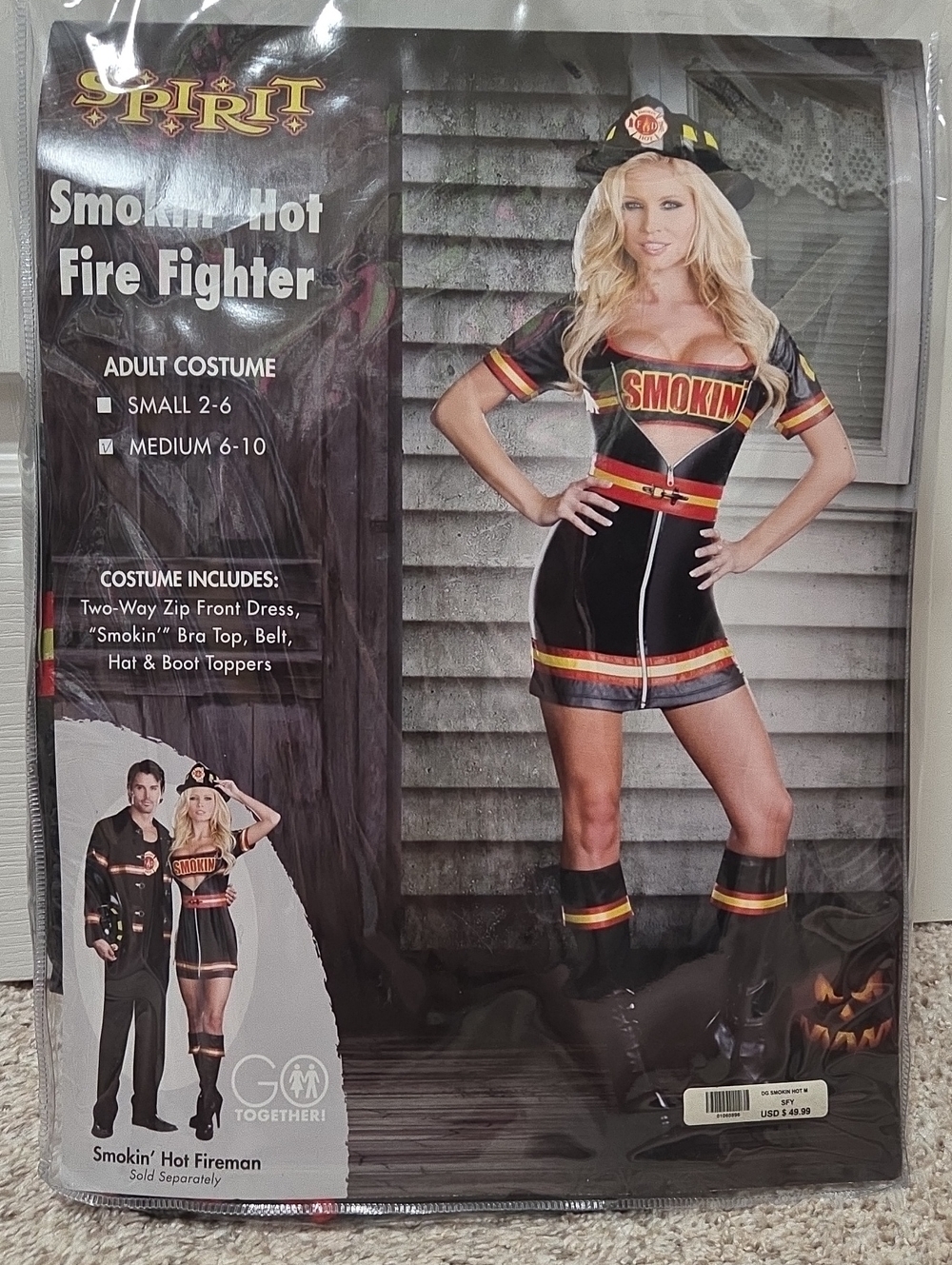 Spirit Smokin' Hot Firefighter Costume - Black, Red & Gold